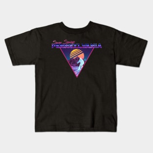 Retro Vaporwave Ski Mountain | Seven Springs Pennsylvania | Shirts, Stickers, and More! Kids T-Shirt